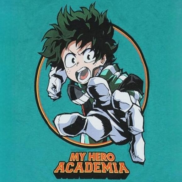 My Hero Academia Teal Crewneck Graphic Long Sleeve Tee - Picture 5 of 16
